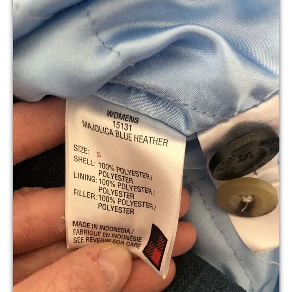 WOOLRICH 15131 Majolica Blue Heather Hooded Full Zip Jacket Womens SIZE SMALL - Picture 11 of 11